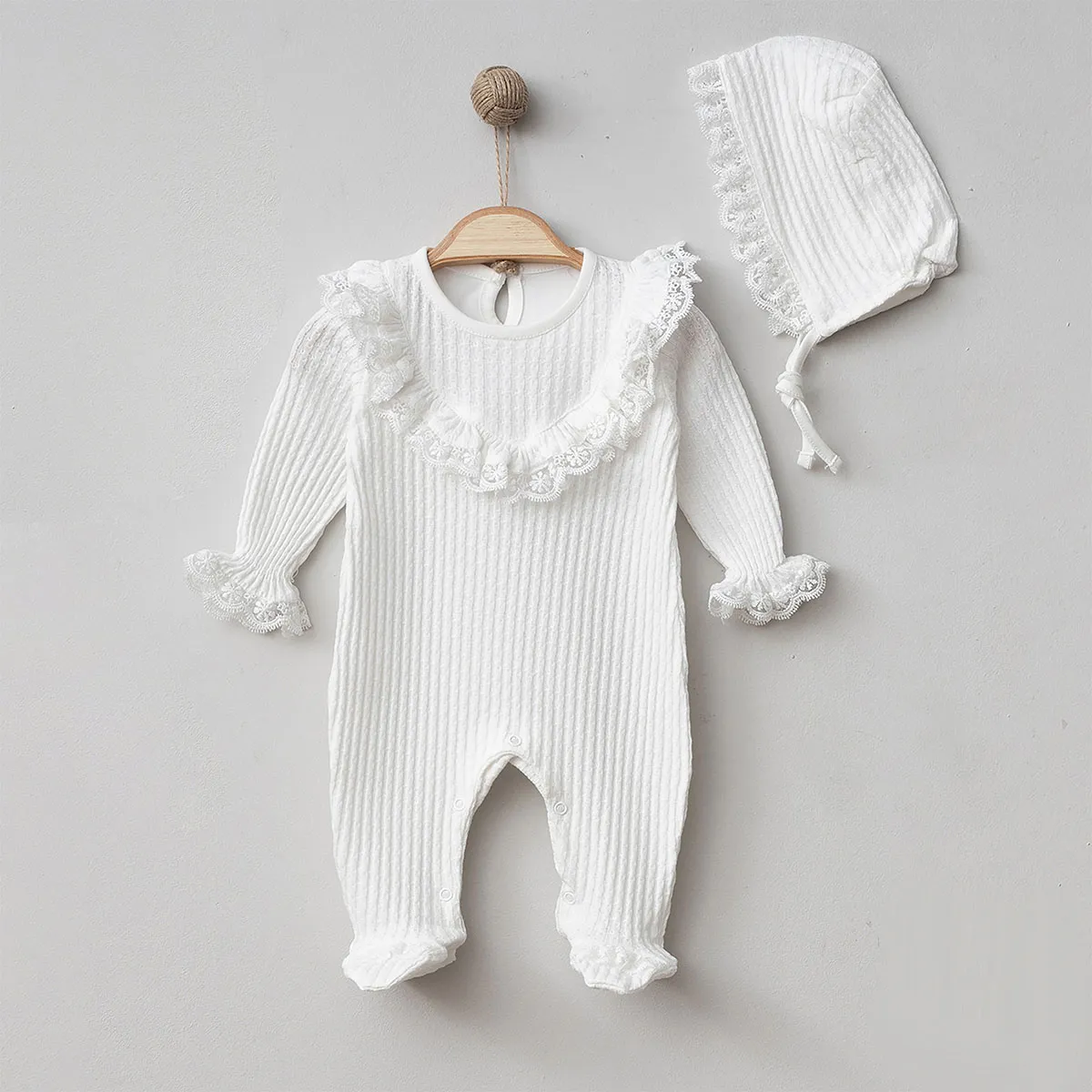 Baby Jumpsuit — Jacquard, Broderie detail — 3-6-9 months — 6167PG