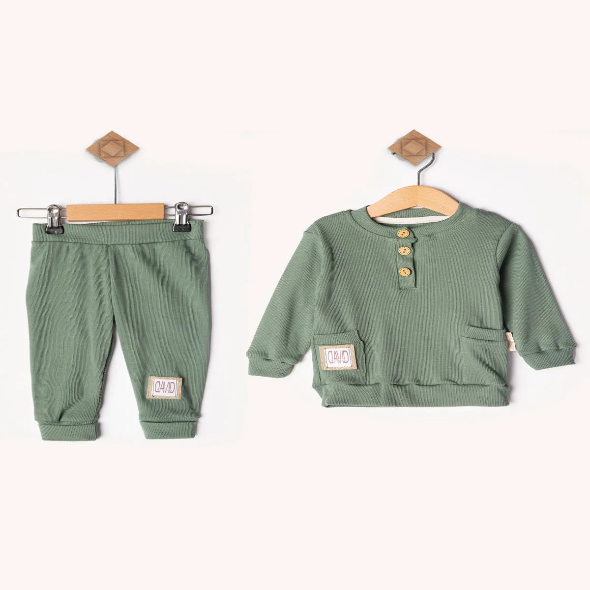 Boys' Outfit Set — Pockets, White — 9-12-18-24 months — 2343BB
