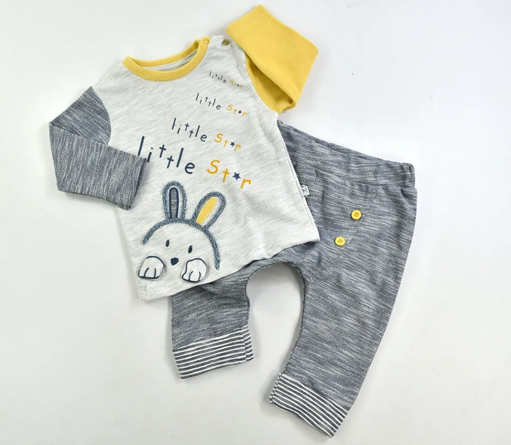 Baby Outfit Set — Rabbit motif, Star motif — Set pieces: 2 — 6-24 months — 3489MY