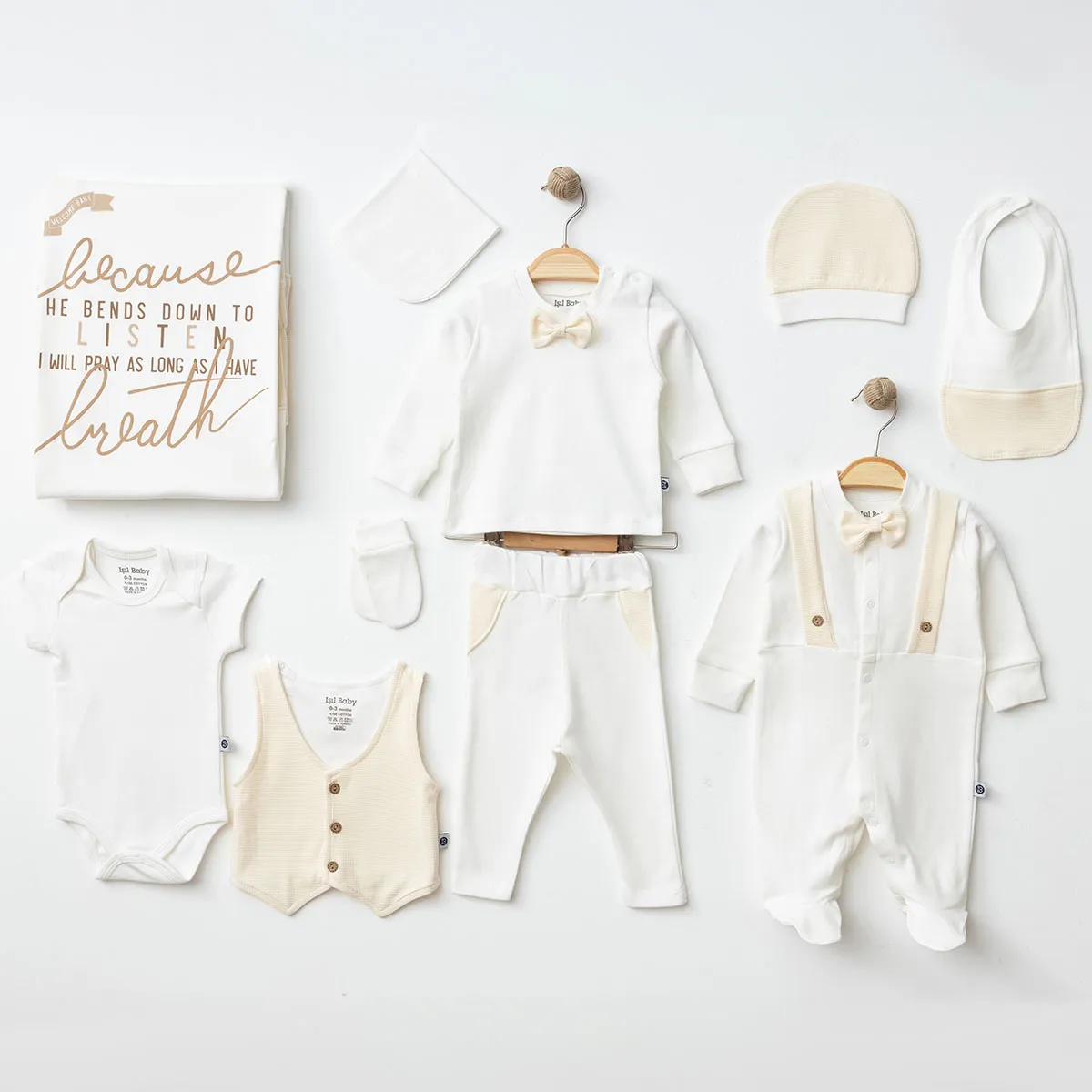 Newborn Going-Home Set — Waffle texture — Set pieces: 10 — 0-3 months — 989IB