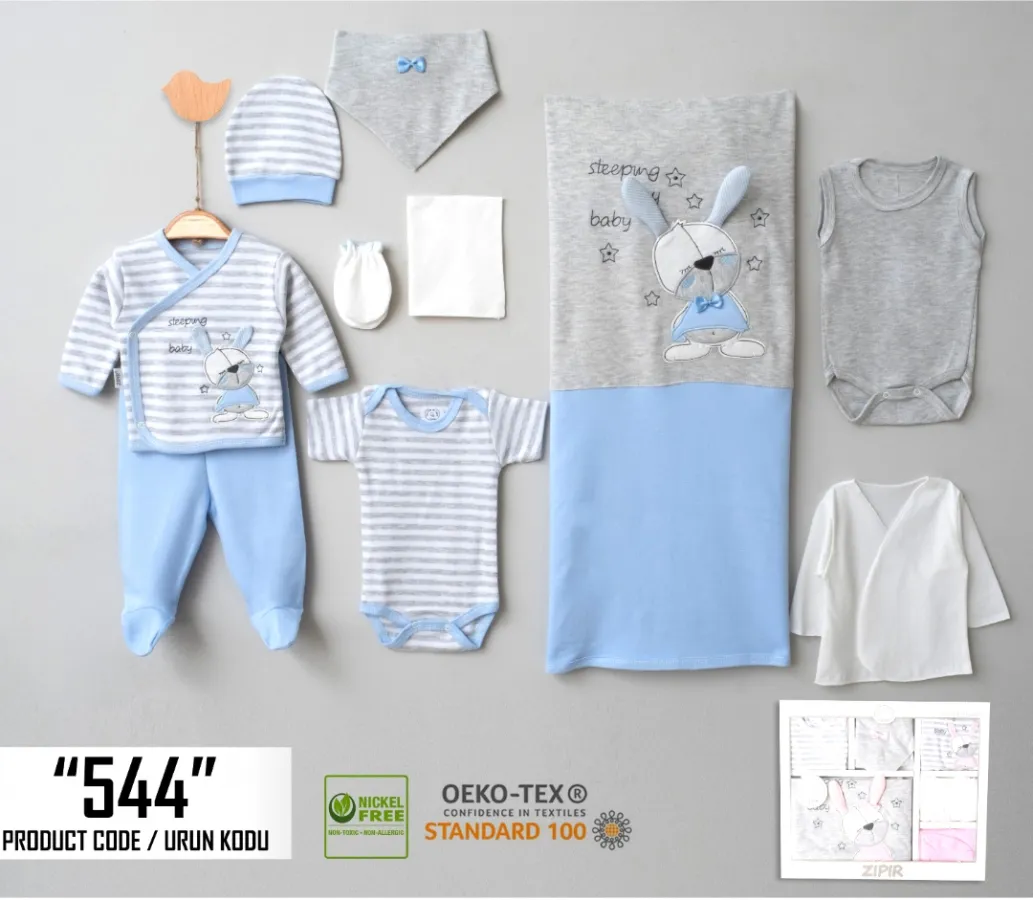 Newborn Going-Home Set — Rabbit motif — Set pieces: 10 — 0-3 months — 544ZP