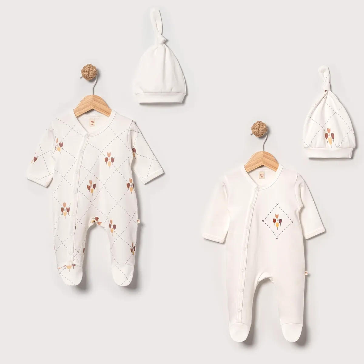Baby Jumpsuit — Print, Floral motif, Sleeveless — Set pieces: 2 — 0/3-3/6 months — 4905MS