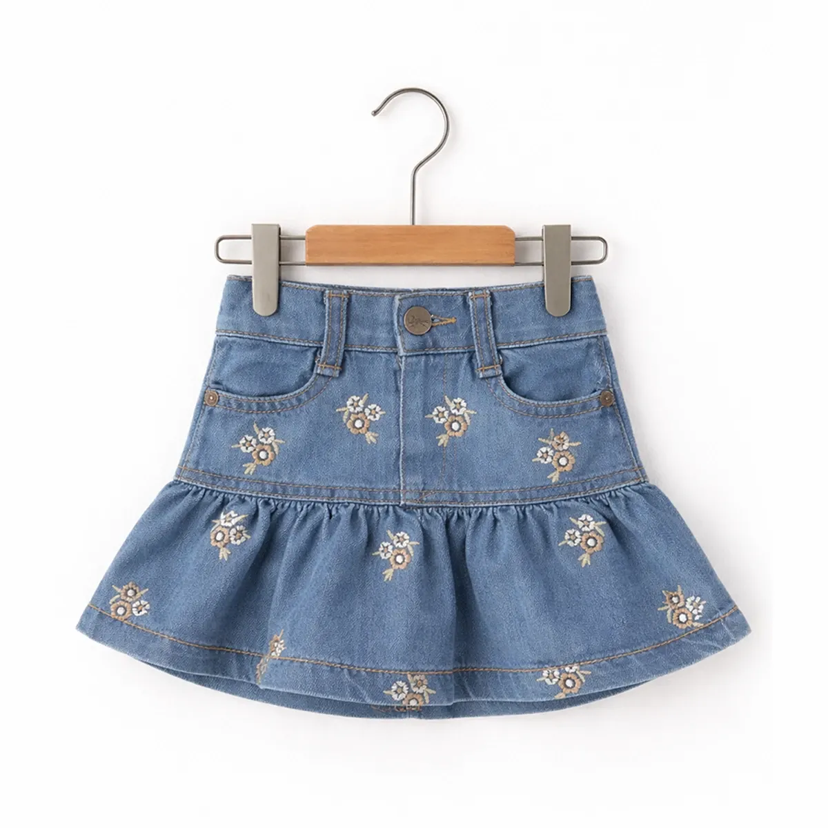 Skirt — Embroidery, Floral motif, Denim — 1-2-3-4 years — 7526OV