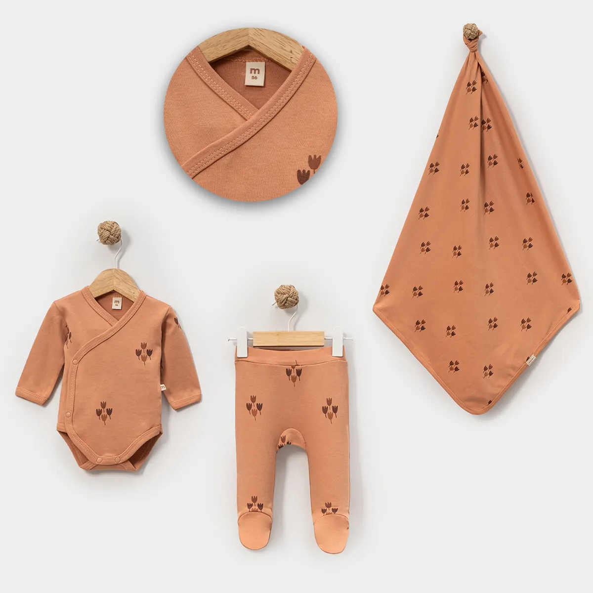 Baby Sets with Blanket — Print, Floral motif, Sleeveless — 3-6 months — 4963MS