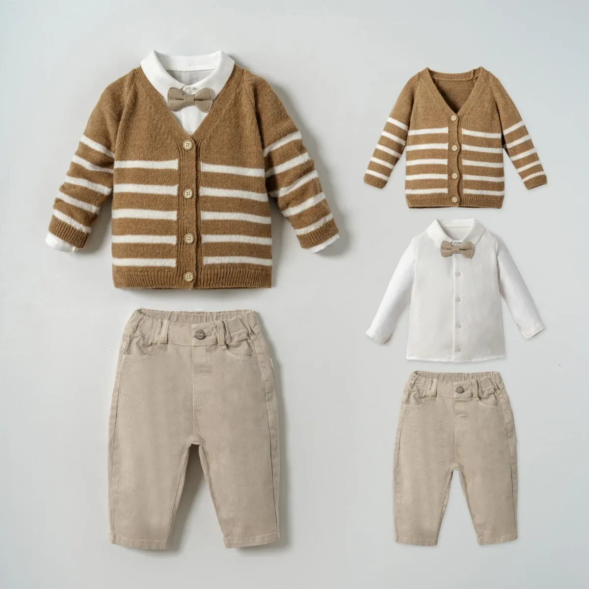 Boys' Outfit Set — Stripes, Knit fabric — 9-24 months — 4752MY