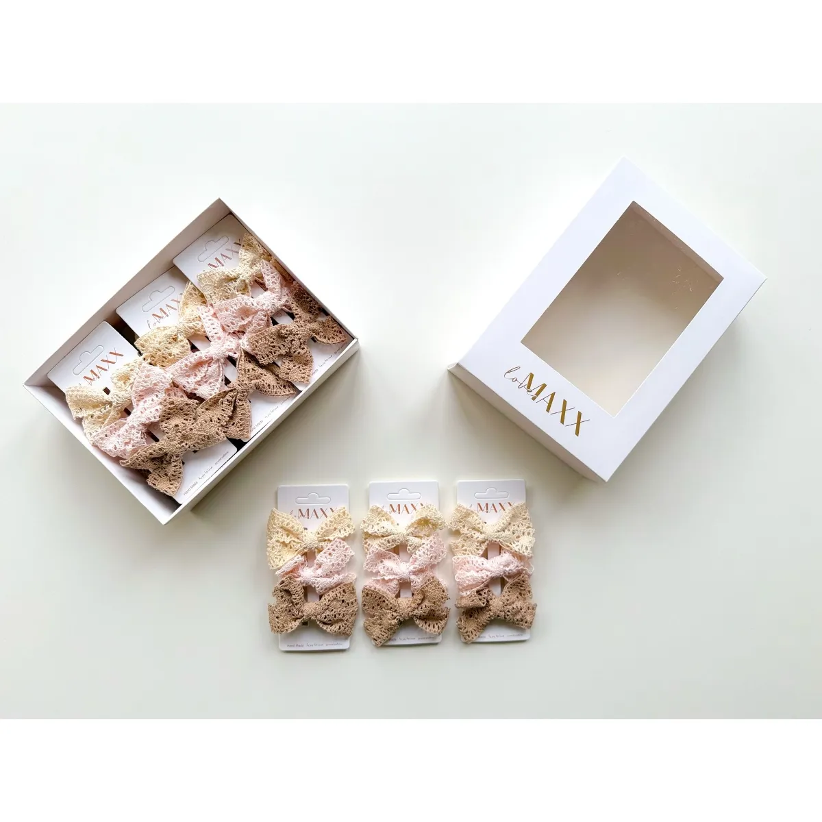Baby Hats, Headbands, Bow Ties & Hair Clips — Lace detail — Set pieces: 3 — 10012LV