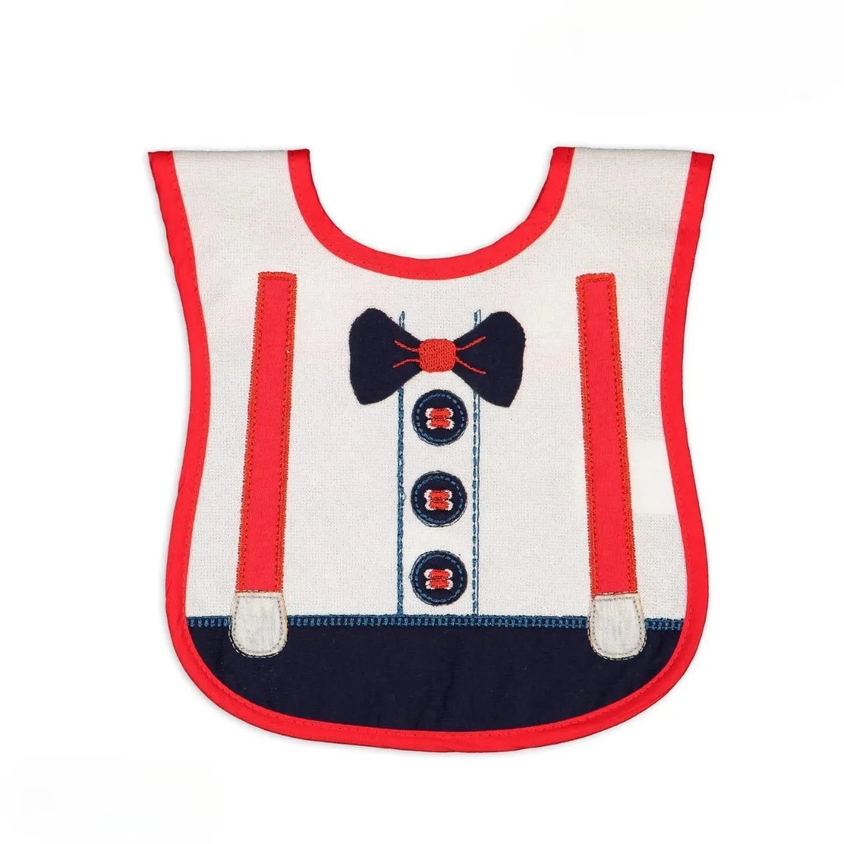 Baby Bib — Bow detail, Button fastening — 4026BD