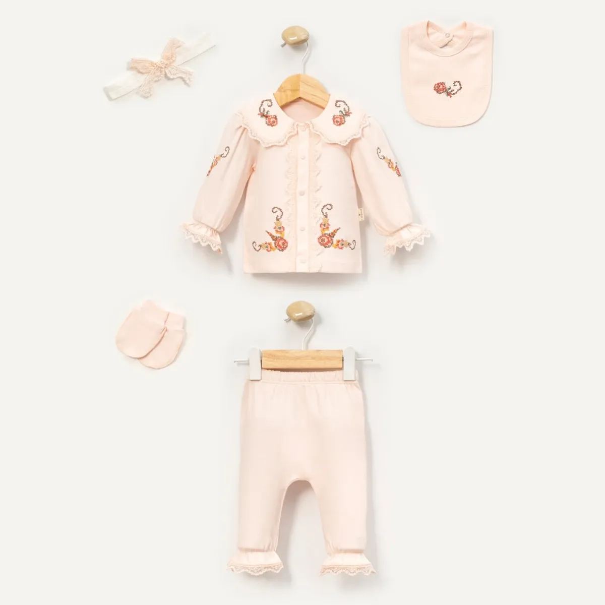 Newborn Going-Home Set — Embroidery — Set pieces: 5 — 0-3 months — 2140MC