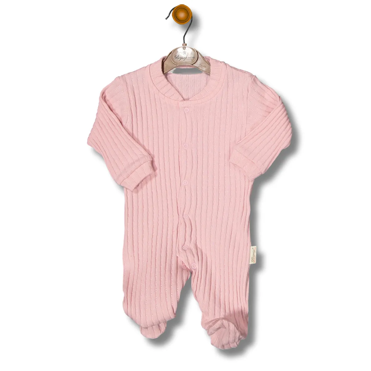 Baby Jumpsuit — Knit fabric, Covered feet, White — 3-6 months — 7212BB