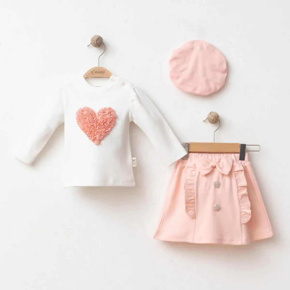 Girls' Outfit Set — Heart motif — Set pieces: 3 — 9-12-18 months — 26129CY
