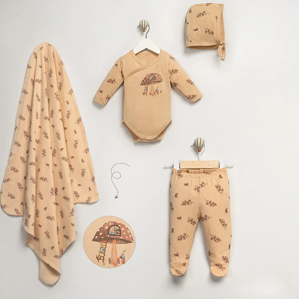 Newborn Going-Home Set — Print, Sleeveless — Set pieces: 4 — 0-3 months — 4042LV