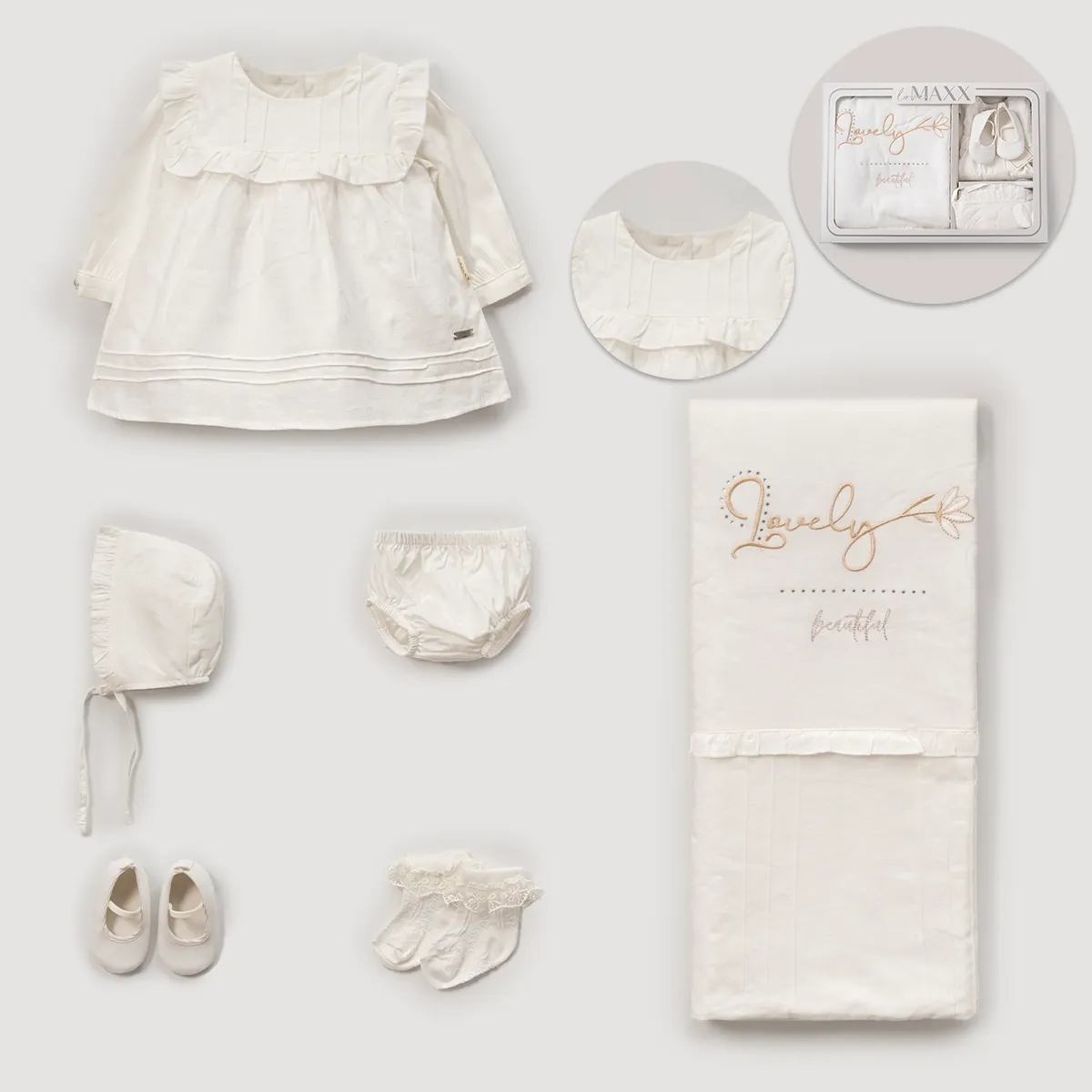 Newborn Going-Home Set — Boxed packaging — LOVELY — Set pieces: 6 — 0-3 months — 583077LV