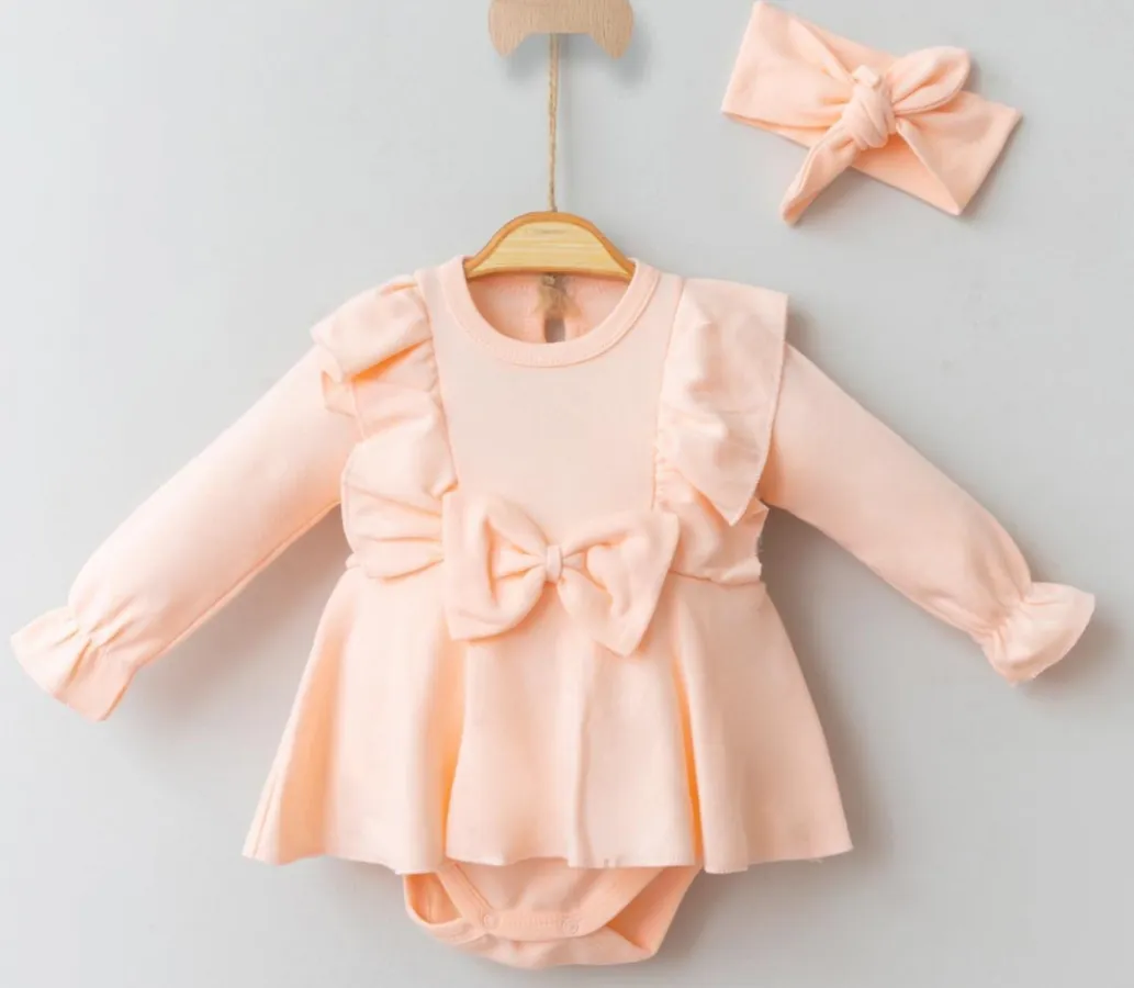 Baby Romper — Bow detail — 3-6,6-9,9-12 months — 1041MC