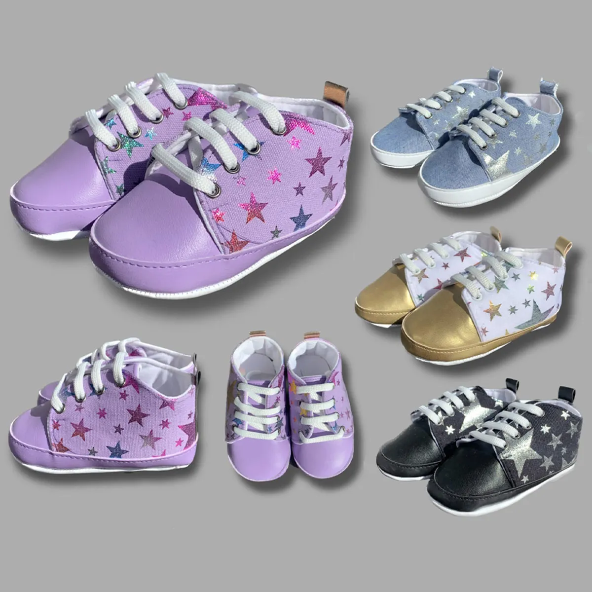 Baby Booties — Star motif — 17-18-19 size — 208KN