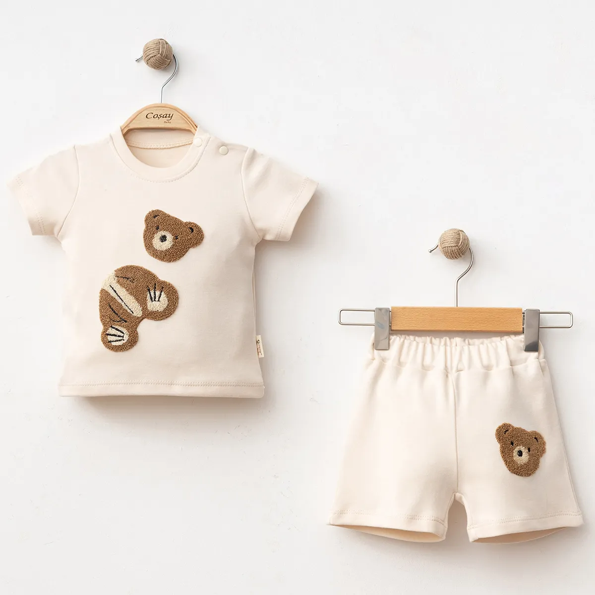 Boys' Outfit Set — Embroidery, Bear motif — 9-12-18 months — 25104CY