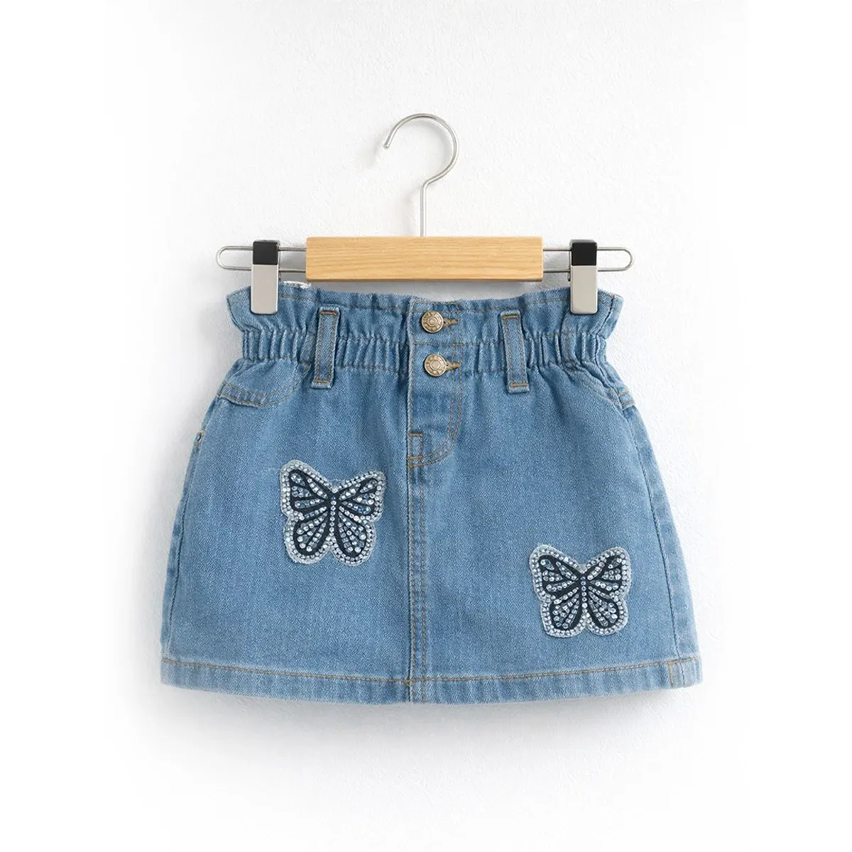 Skirt — Embroidery, Denim, Butterfly motif — 1-2-3-4 years — 7519OV