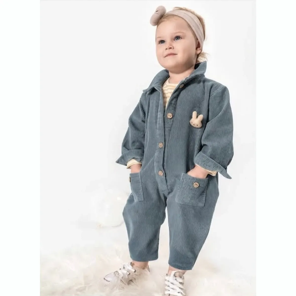 Baby Jumpsuit — Velvet, Ribbed texture — 9-24 months — 9320NY