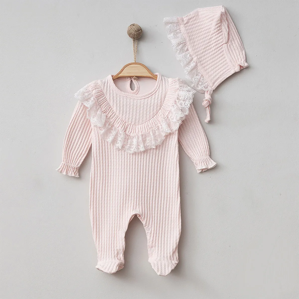 Baby Jumpsuit — Jacquard, Broderie detail — 3-6-9 months — 6168PG