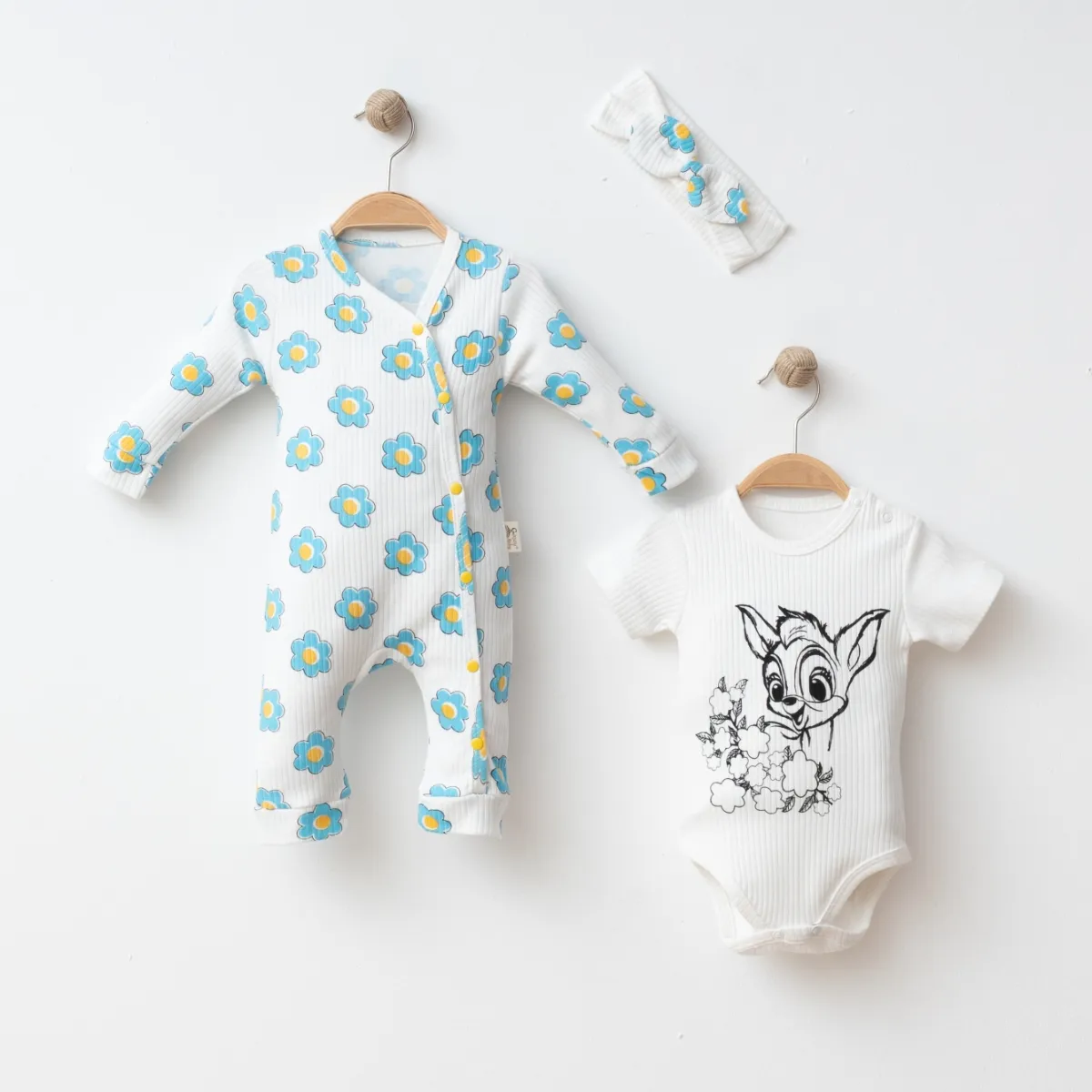 Baby Jumpsuit — Floral motif — 3-6-9 months — 0086CY