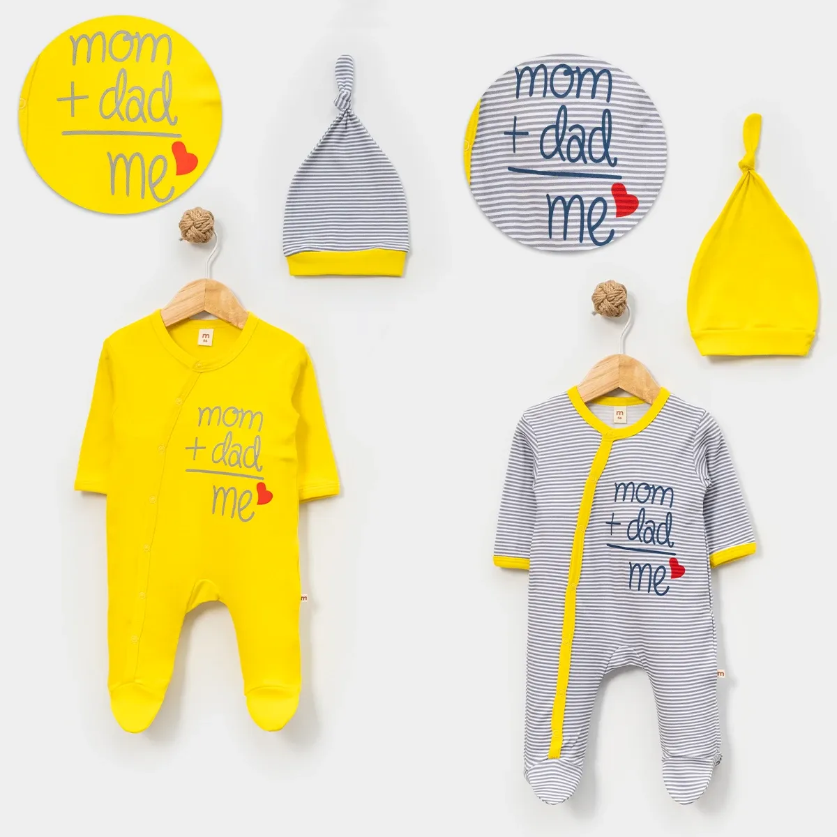 Baby Jumpsuit — Ribbed texture — MOM DAD — Set pieces: 2 — 3-6 months — 4759MS