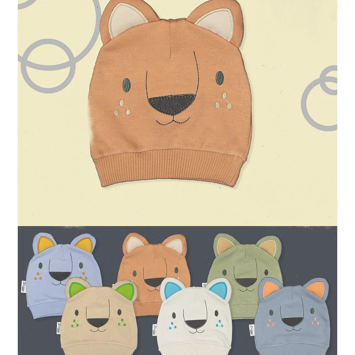 Baby Hat — Fox motif, Jersey — 6086KB