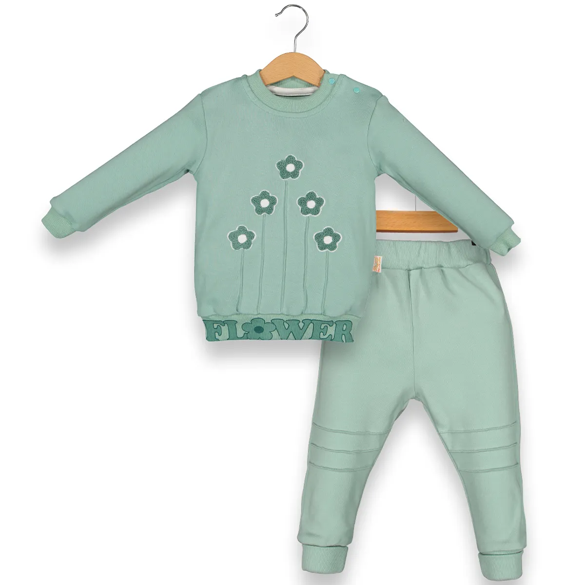Girls' Outfit Set — Embroidery, Floral motif, White — 9-12-18-24 months — 2171BB