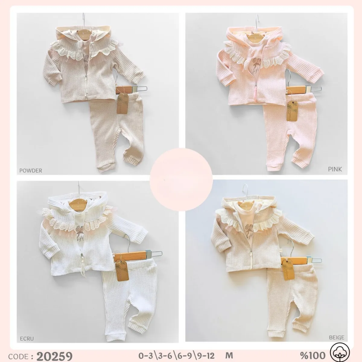 Girls' Outfit Set — Set pieces: 3 — 3-6-9-12 months — 20259AN