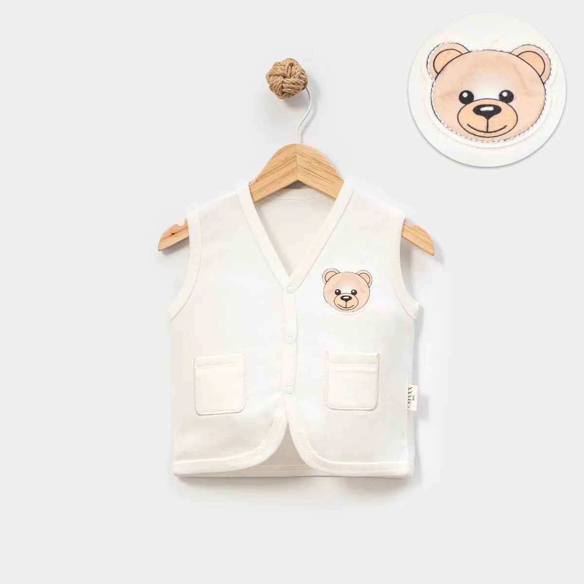 Vest — Embroidery, Bear motif, Pockets — 6-24 months — 2140LV