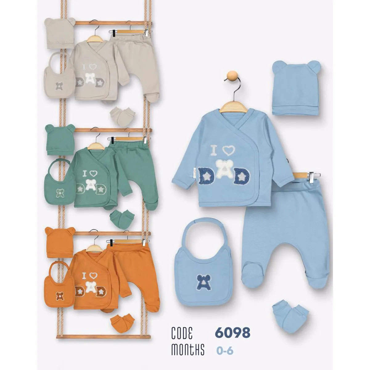 Newborn Going-Home Set — Embroidery, White — Set pieces: 5 — 0-3 months — 6098BB