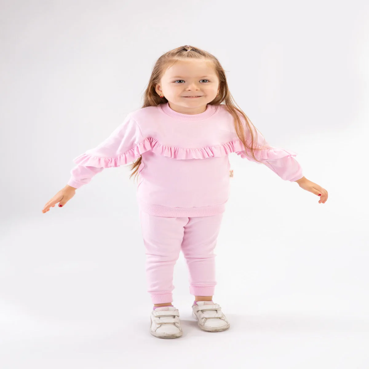Girls' Outfit Set — Ruffle detail, White — 9-12-18-24 months — 2348BB