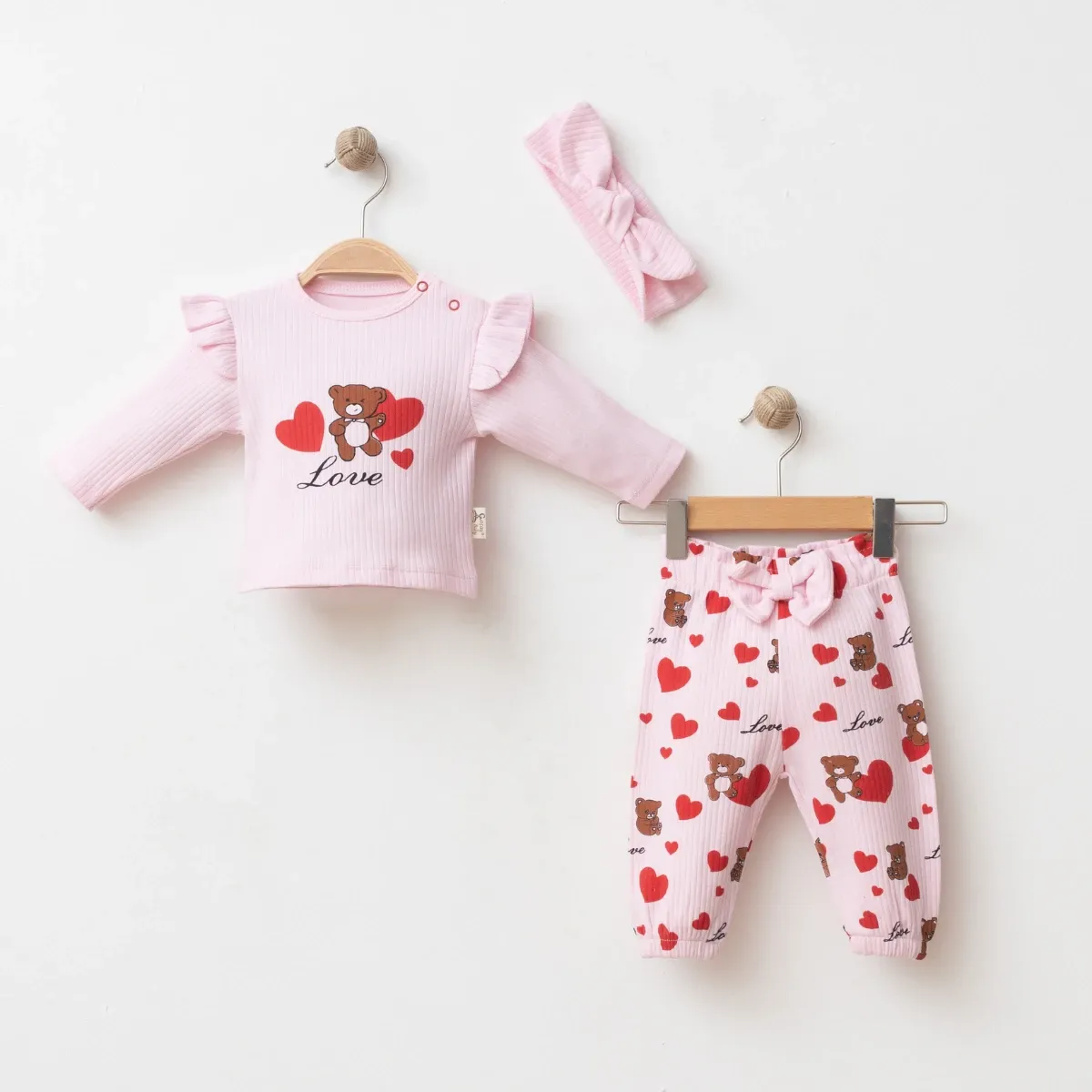 Girls' Outfit Set — Print, Bear motif, Sleeveless — Set pieces: 3 — 6-9-12 months — 26134CY
