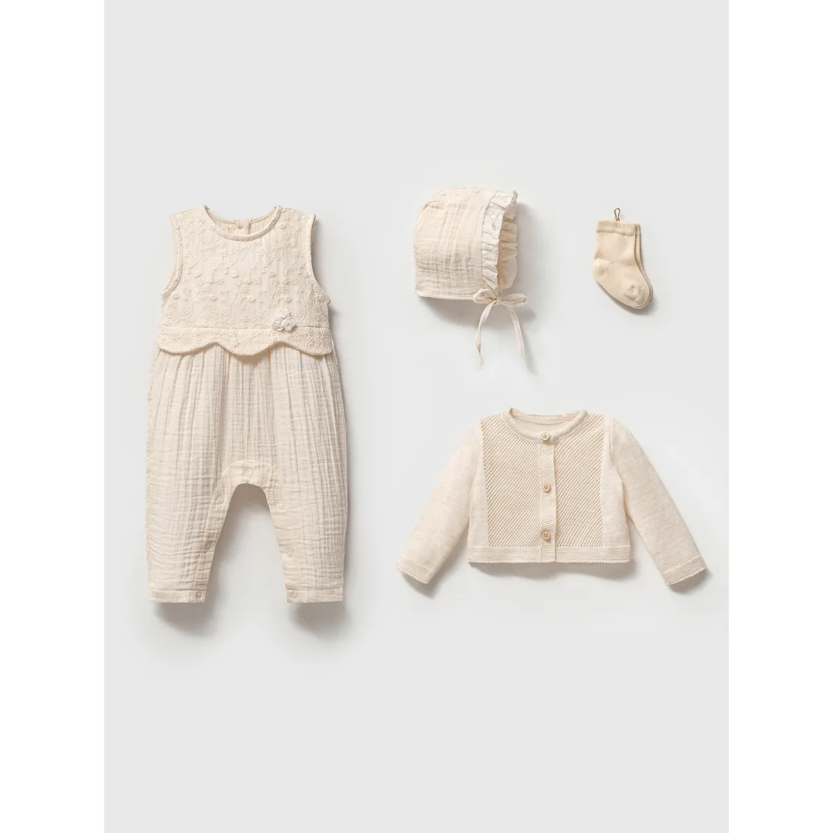 Girls' Outfit Set — Muslin — Set pieces: 4 — 3-6 months — 9362NY