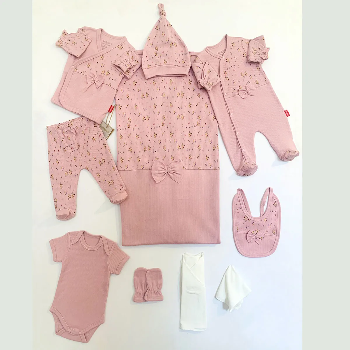 Newborn Going-Home Set — Floral motif — Set pieces: 10 — 1040CC