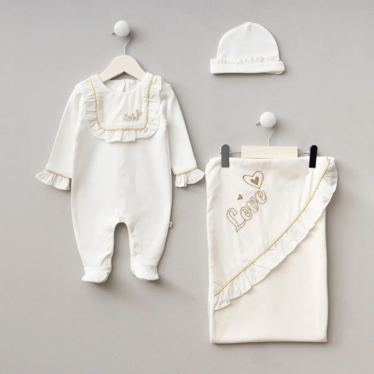 Newborn Going-Home Set — Heart motif — 0-3 months — 6254PG
