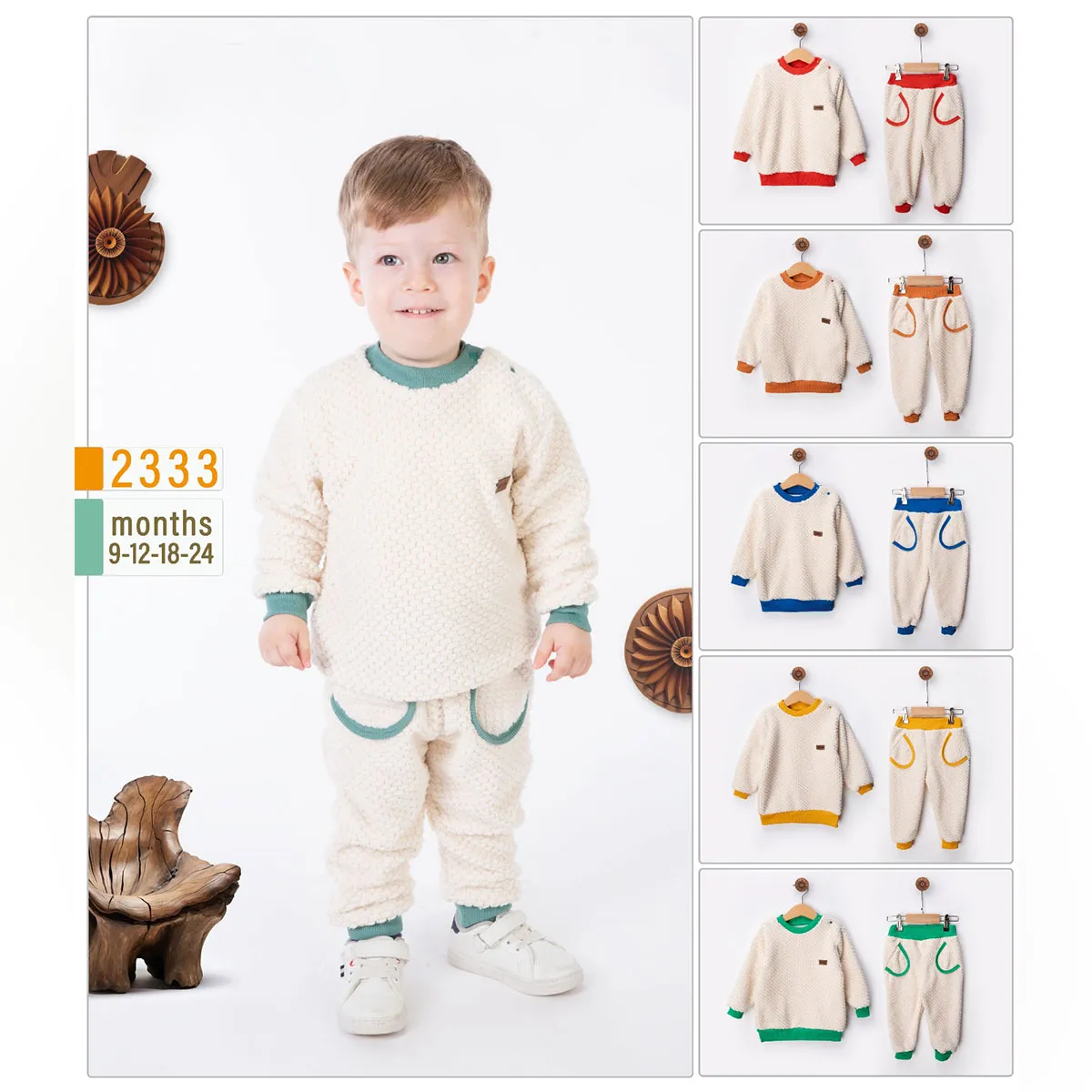 Boys' Outfit Set — White — 9-12-18-24 months — 2333BB