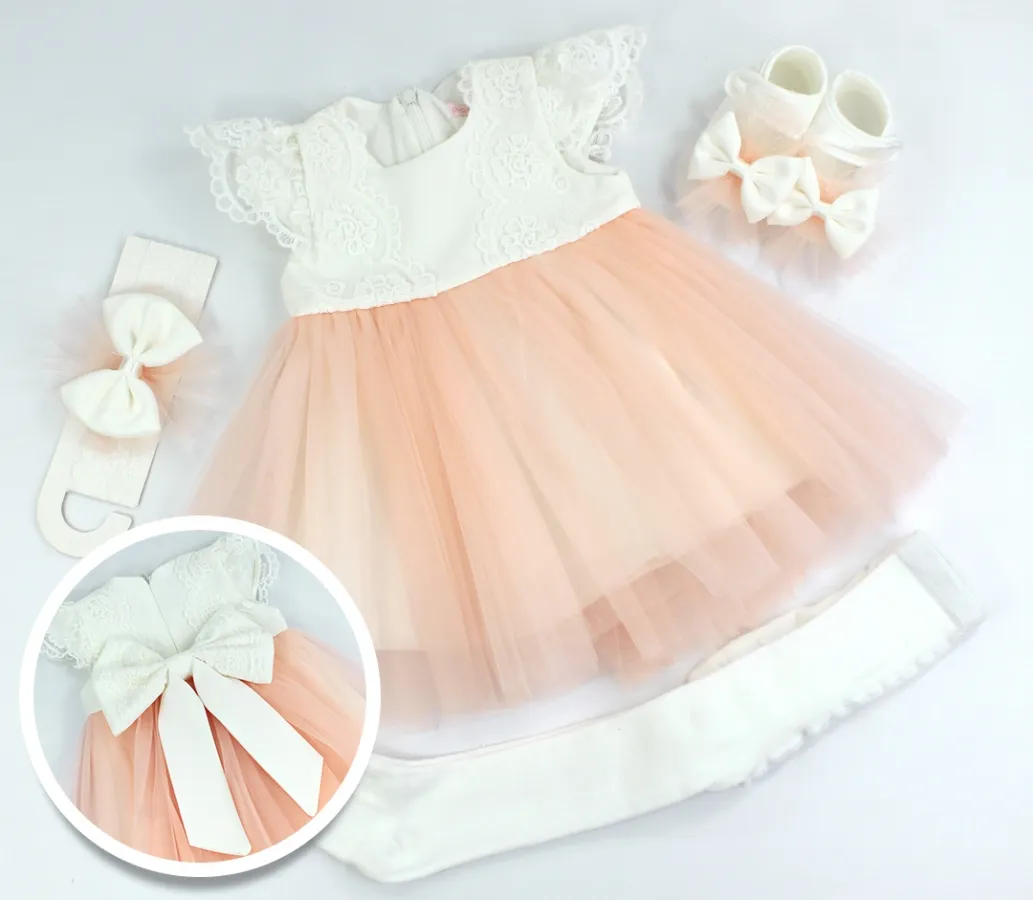 Baby Ceremony Sets — Lace detail — 0-3-3-6 months — 3822PG
