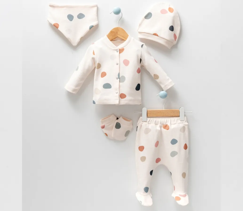 Newborn Going-Home Set — Polka dots — Set pieces: 5 — 0-3 months — 5002EB