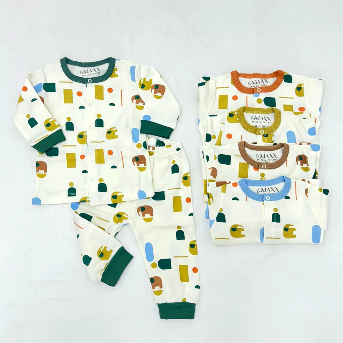 Baby Pajama Sets — Print, Elephant motif, Sleeveless — 3-6-9 months — 48733LV
