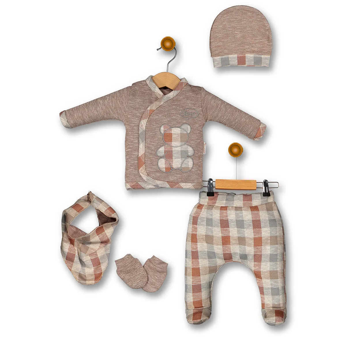 Newborn Going-Home Set — Bear motif, White — Set pieces: 5 — 0-3 months — 6127BB