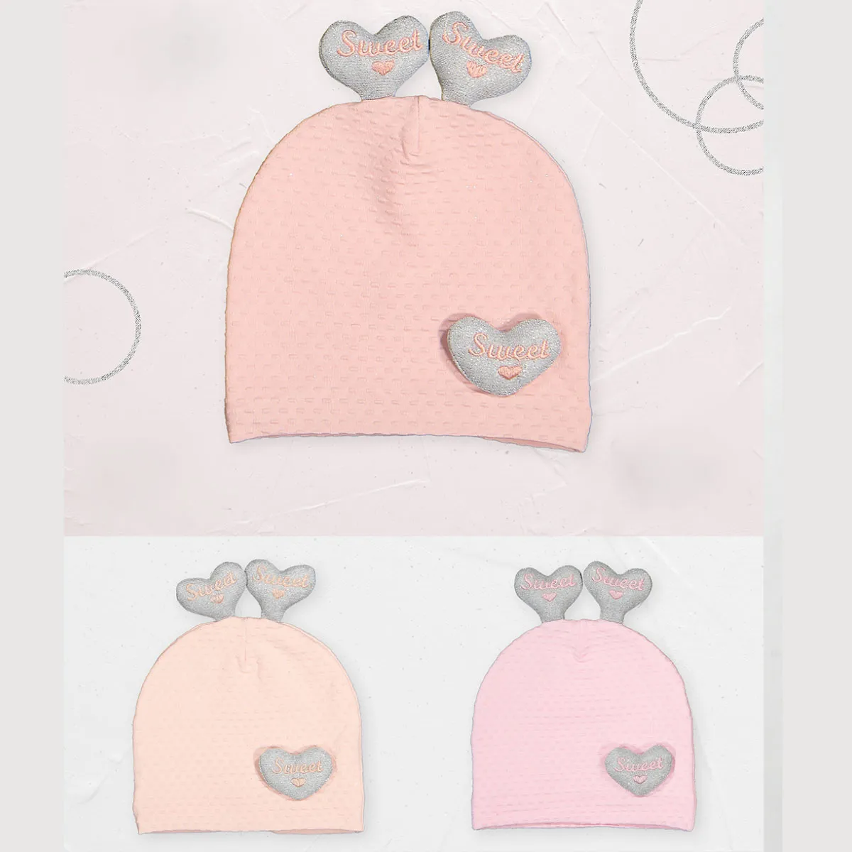 Baby Hat — Heart motif, Jersey — Set pieces: 12 — 6077KB