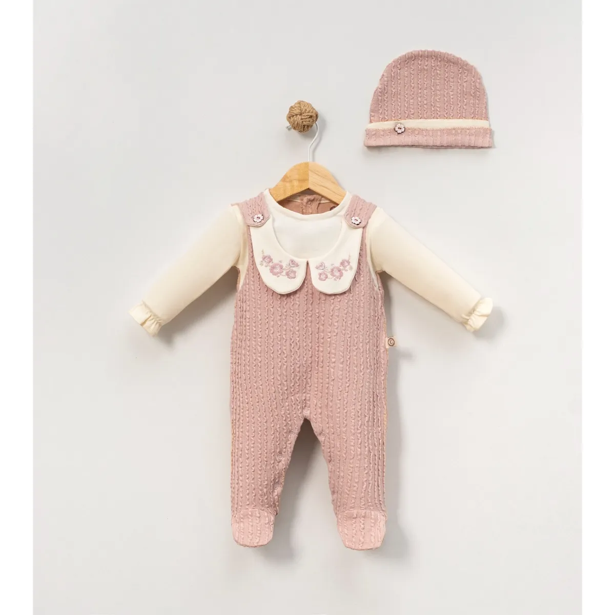 Baby Jumpsuit — Embroidery, Covered feet, Jersey — 3-6 months — 10138CF