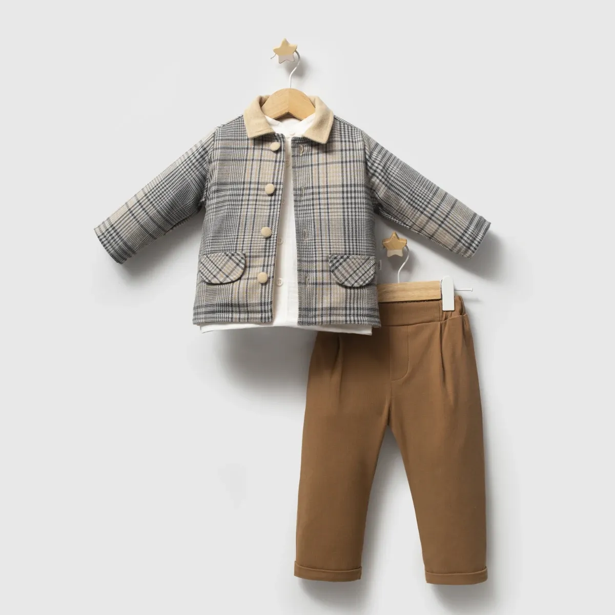 Boys' Outfit Set — Check pattern — Set pieces: 3 — 9-24 months — 5951T