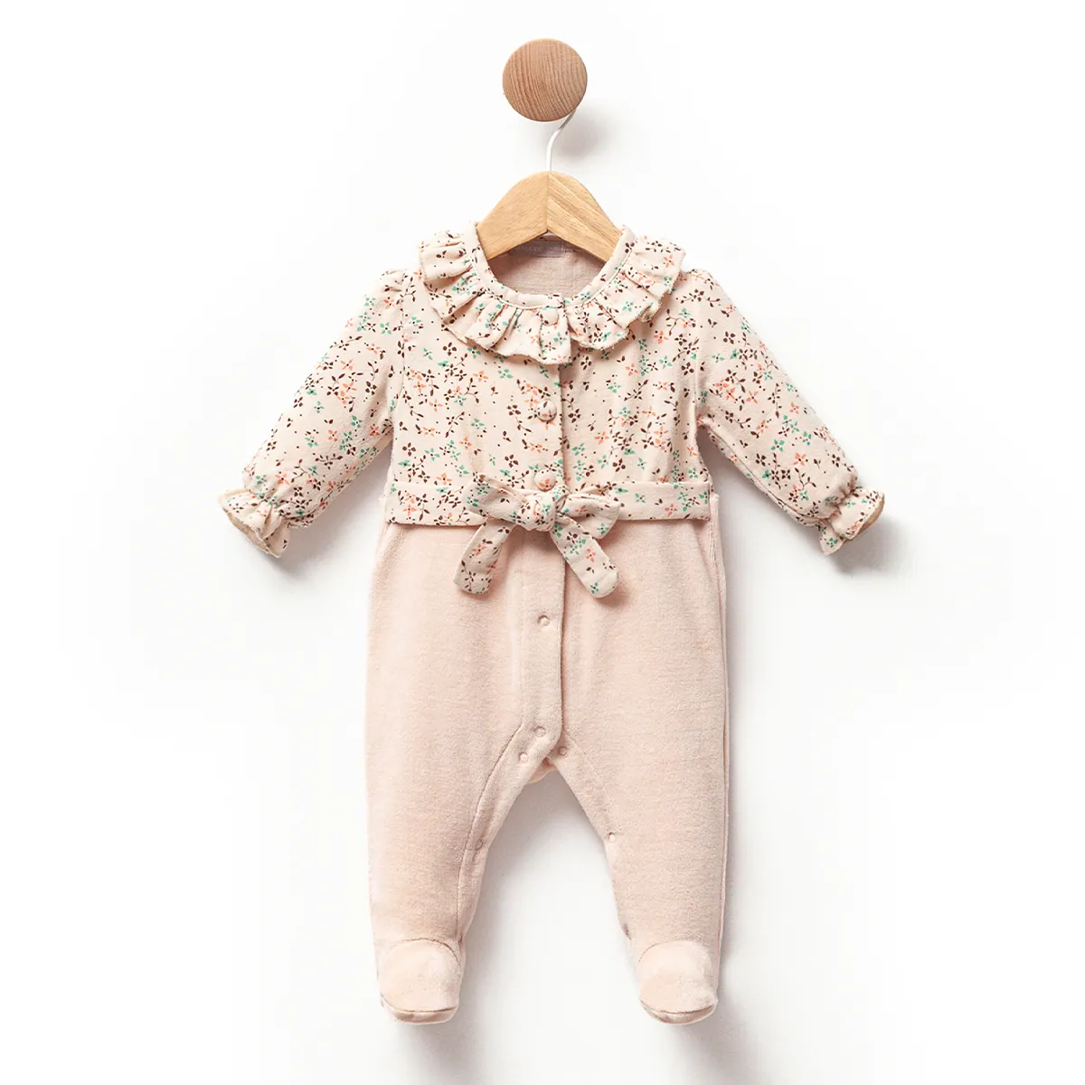 Baby Jumpsuit — Floral motif, Velvet — 2-3-6 months — 483806CS
