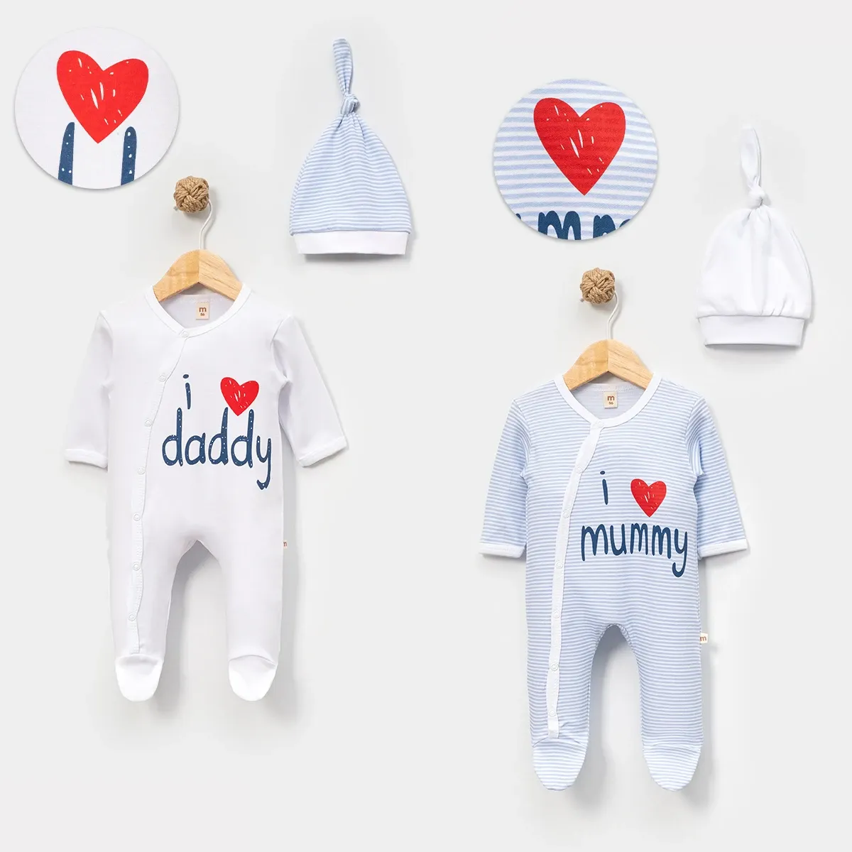 Baby Jumpsuit — MOMMY DADDY — Set pieces: 2 — 0/3-3/6 months — 4888MS