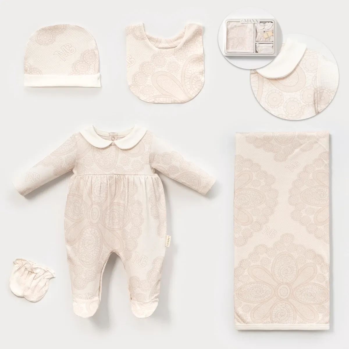 Newborn Going-Home Set — Boxed packaging — Set pieces: 5 — 0-3 months — 583160LV