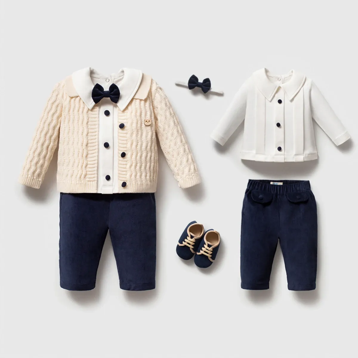 Boys' Outfit Set — Knit fabric, Velvet — 3-6 months — 5249NY