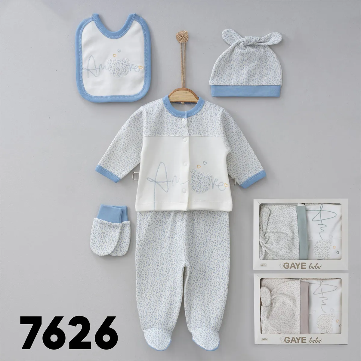 Newborn Going-Home Set — Embroidery — Set pieces: 5 — 0-3 months — 7626GB