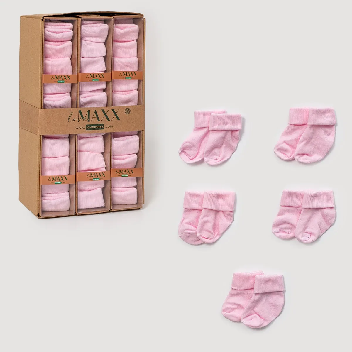 Baby Socks — Set pieces: 5 — Pack quantity: 12 — 0/3-3/6 months — 5034LV